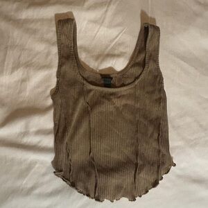 Wild Fable Brown Ribbed Tank Top